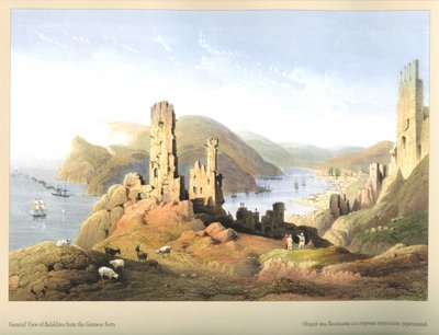 Vista generale dalle fortificazioni genovesi da Carlo Bossoli